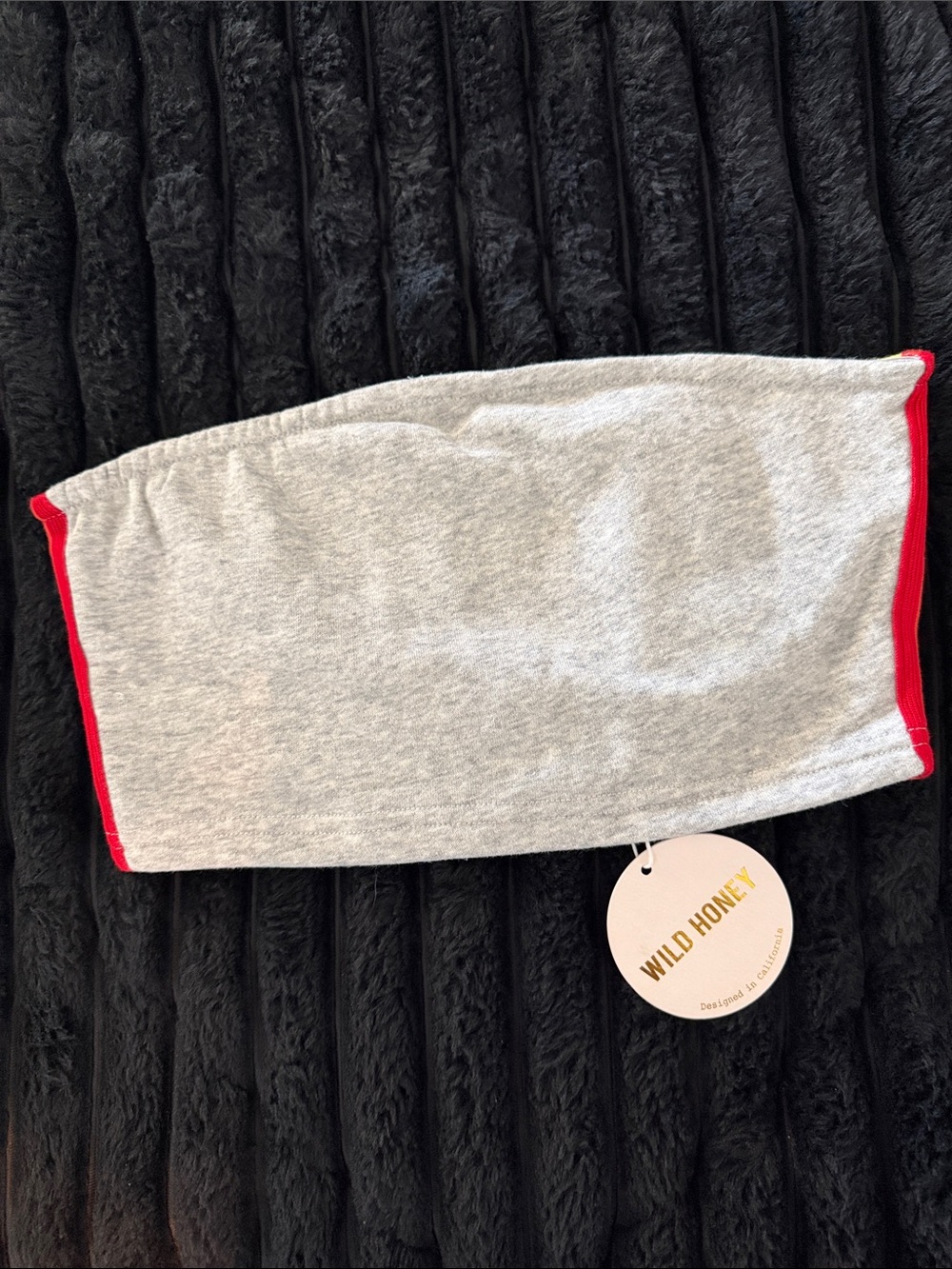 Wild Honey Grey Tube Top with Edge Trim Festival Top